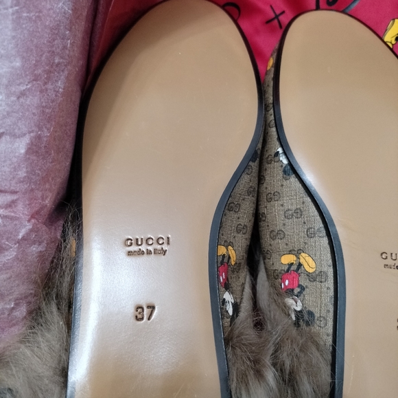 Guccix Disney Fur Princetown Mules - Picture 6 of 11